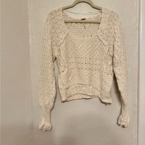 Free People Cream Knit Sweater
